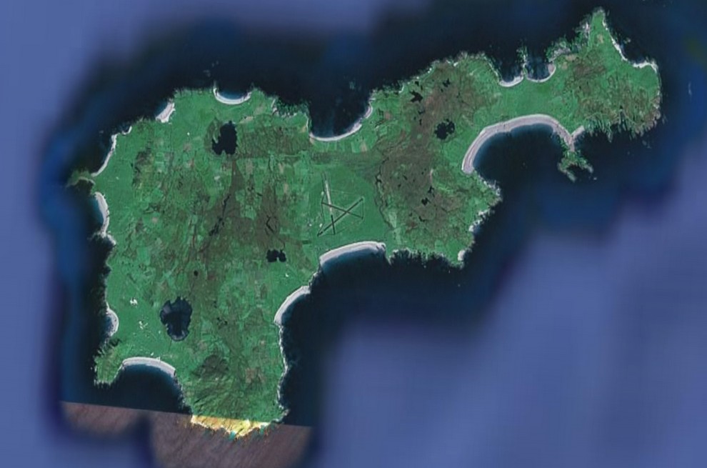 Google Earth beeld van Tiree